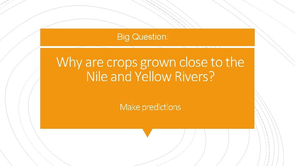 Big Question: Why are crops grown close to the Nile and Yellow Rivers? Make