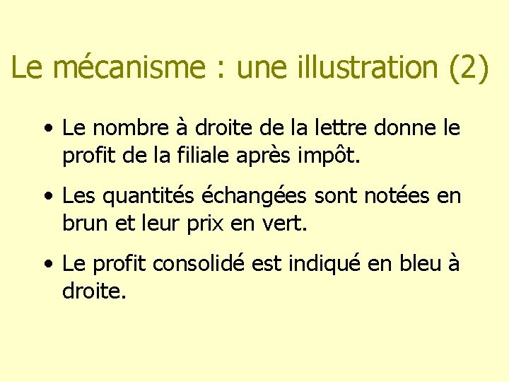 Le mécanisme : une illustration (2) • Le nombre à droite de la lettre