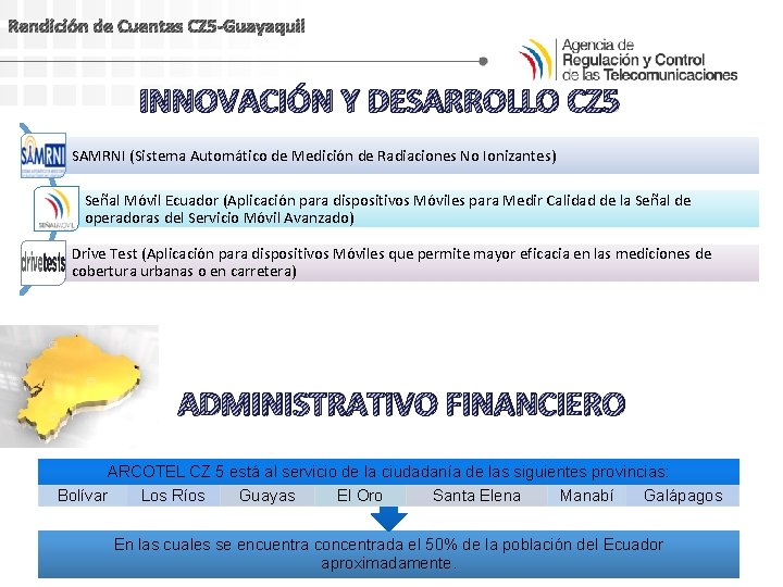 Rendición de Cuentas CZ 5 -Guayaquil INNOVACIÓN Y DESARROLLO CZ 5 SAMRNI (Sistema Automático