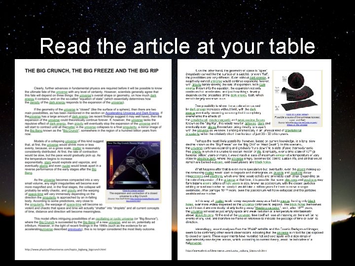 Read the article at your table 