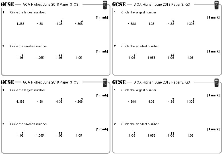 AQA Higher: June 2018 Paper 3, Q 3 1 AQA Higher: June 2018 Paper