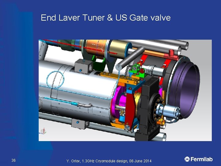 End Laver Tuner & US Gate valve 36 Y. Orlov, 1. 3 GHz Cryomodule