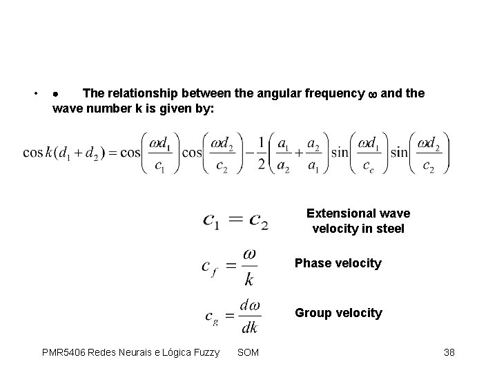  • · The relationship between the angular frequency and the wave number k