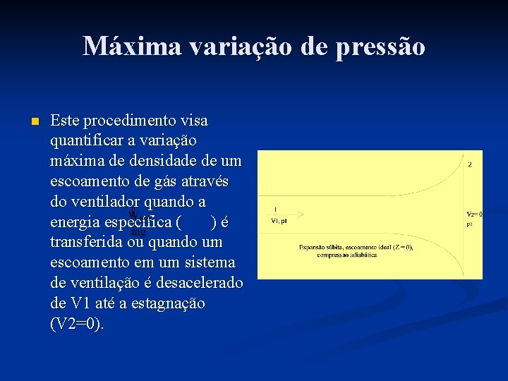 Máxima variação de pressão n Este procedimento visa quantificar a variação máxima de densidade