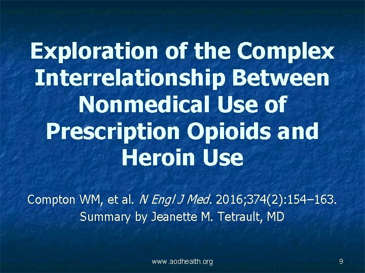 Exploration of the Complex Interrelationship Between Nonmedical Use of Prescription Opioids and Heroin Use