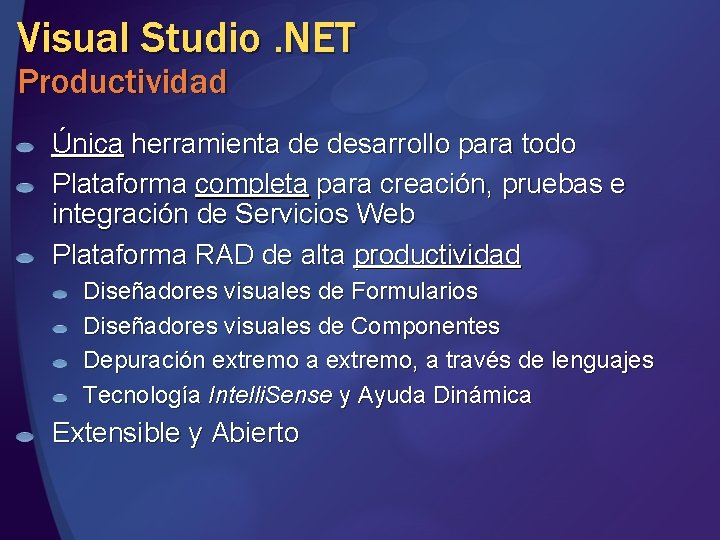 Visual Studio. NET Productividad Única herramienta de desarrollo para todo Plataforma completa para creación, Visual Studio. NET Productividad Única herramienta de desarrollo para todo Plataforma completa para creación,