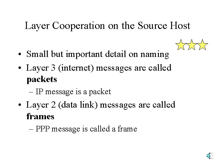 Layer Cooperation on the Source Host • Small but important detail on naming •