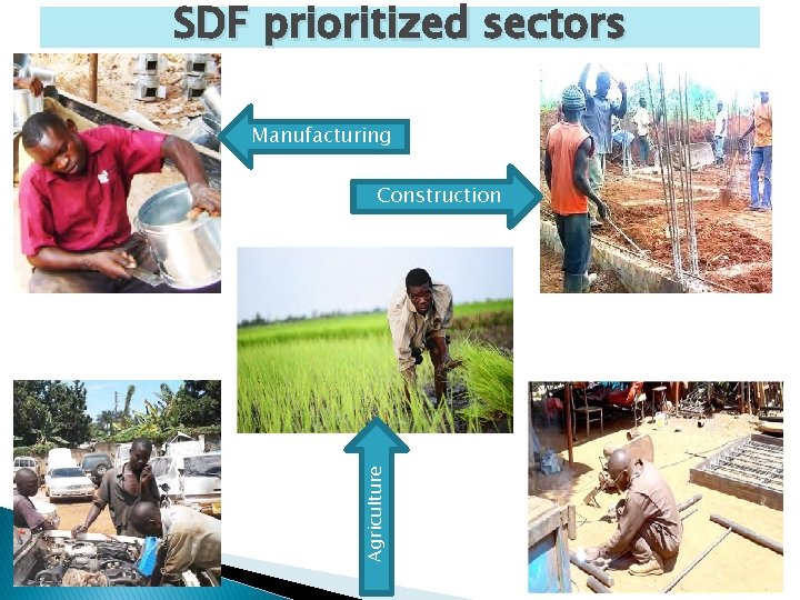 SDF prioritized sectors Manufacturing Agriculture Construction 
