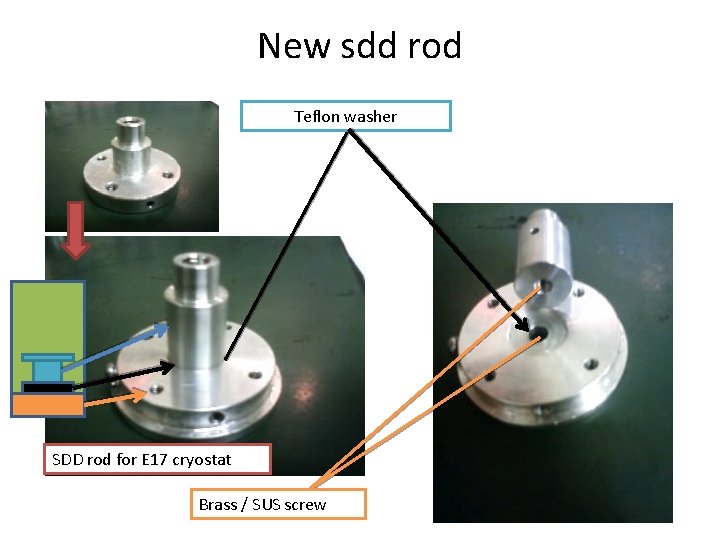 New sdd rod Teflon washer SDD rod for E 17 cryostat Brass / SUS