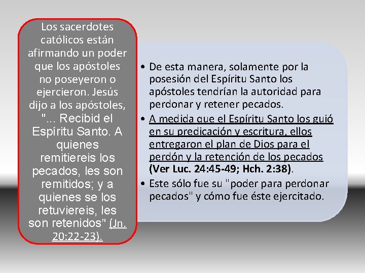 Los sacerdotes católicos están afirmando un poder que los apóstoles no poseyeron o ejercieron.