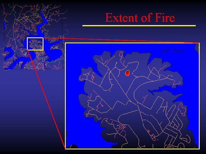 Extent of Fire Lake Travis 