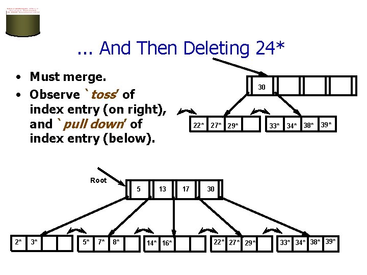 . . . And Then Deleting 24* • Must merge. • Observe `toss’ of