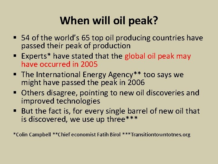 When will oil peak? § 54 of the world’s 65 top oil producing countries