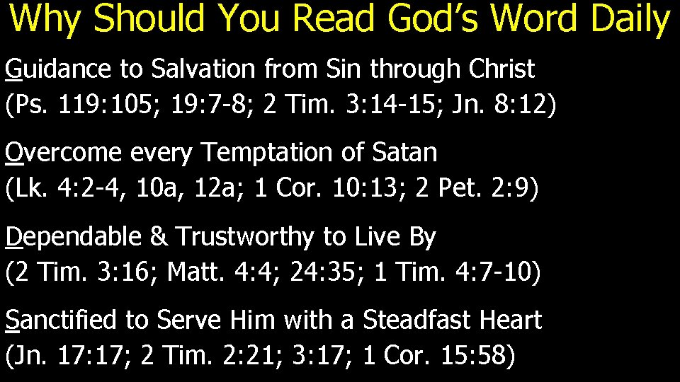 Why Should You Read God’s Word Daily Guidance to Salvation from Sin through Christ