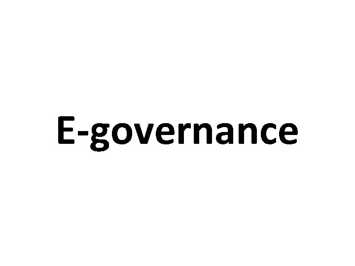 E-governance 