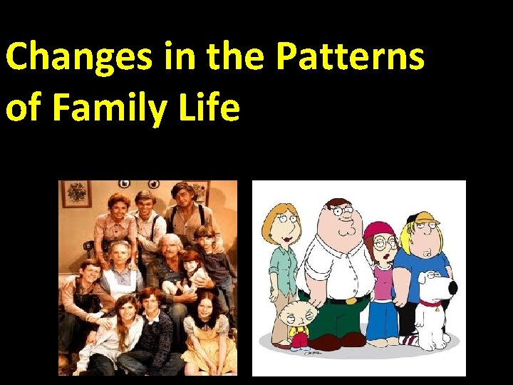 Changes in the Patterns of Family Life 