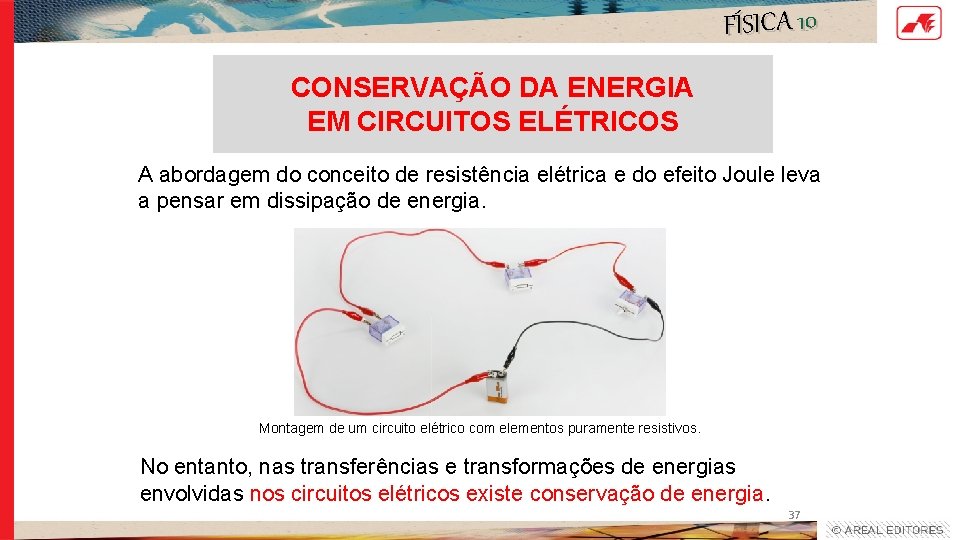 FÍSICA 10 CONSERVAÇÃO DA ENERGIA EM CIRCUITOS ELÉTRICOS A abordagem do conceito de resistência