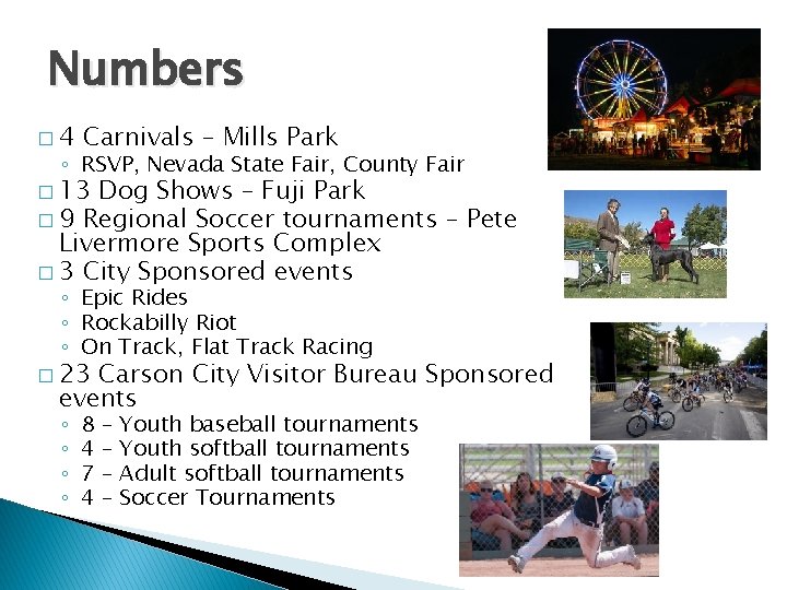 Numbers � 4 Carnivals – Mills Park ◦ RSVP, Nevada State Fair, County Fair