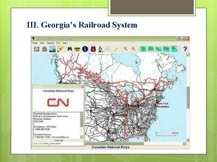 III. Georgia’s Railroad System 