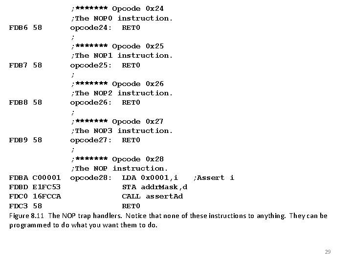 ; ******* Opcode 0 x 24 ; The NOP 0 instruction. FDB 6 58