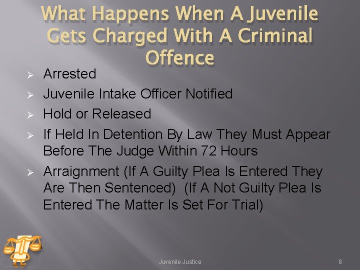 Ø Ø Ø What Happens When A Juvenile Gets Charged With A Criminal Offence Ø Ø Ø What Happens When A Juvenile Gets Charged With A Criminal Offence