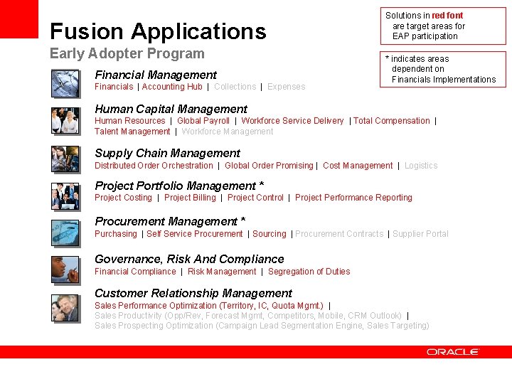 Fusion Applications Early Adopter Program Financial Management Financials | Accounting Hub | Collections |