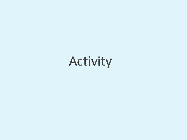 Activity 