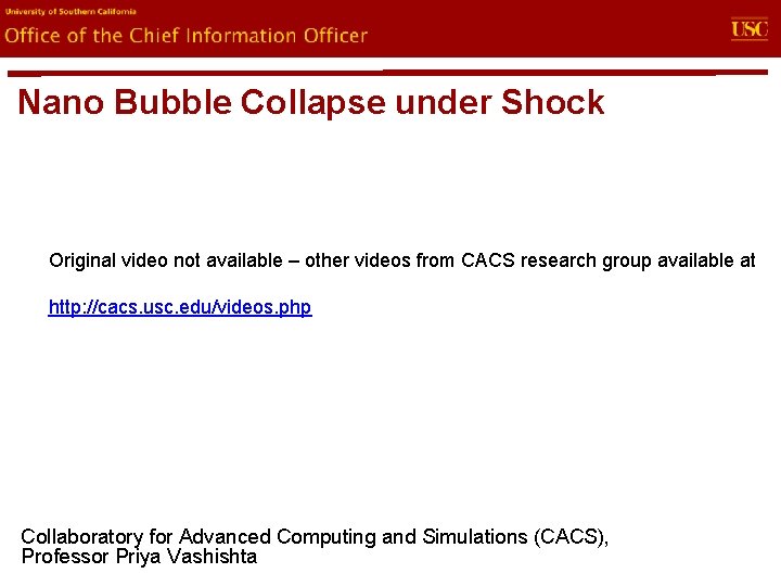 evin. U Office of the Chief Information Officer Nano Bubble Collapse under Shock Original