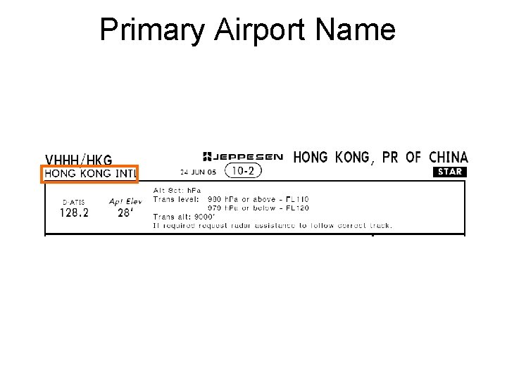 Primary Airport Name 