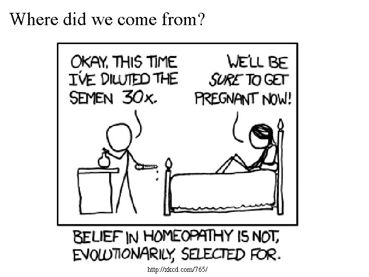 Where did we come from? http: //xkcd. com/765/ Where did we come from? http: //xkcd. com/765/