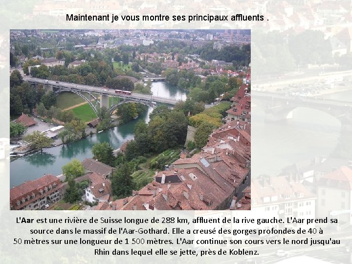 Le Rhin et ses principaux affluents Le Rhin