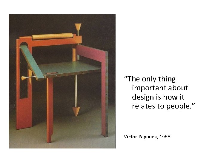 “The only thing important about design is how it relates to people. ” Victor