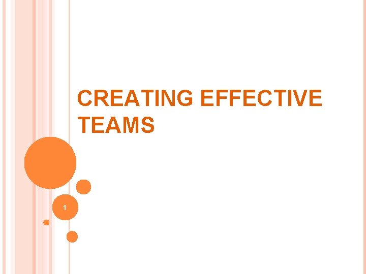 CREATING EFFECTIVE TEAMS 1 