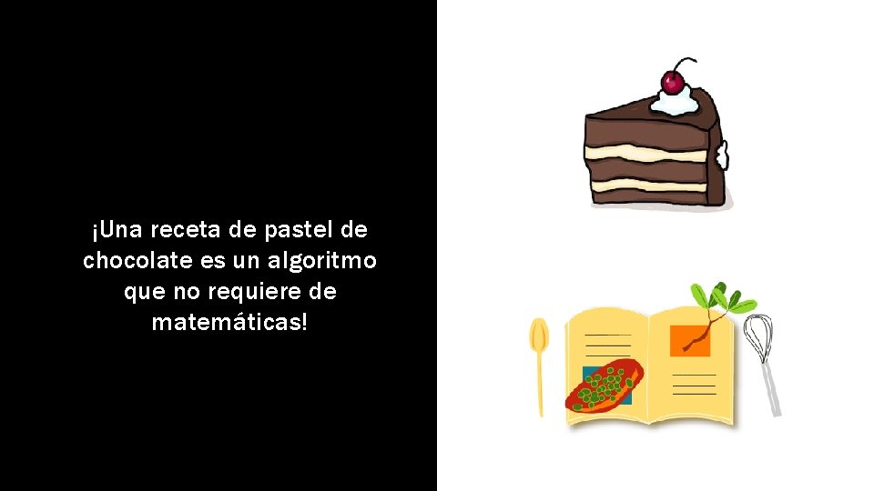 ¡Una receta de pastel de chocolate es un algoritmo que no requiere de matemáticas!