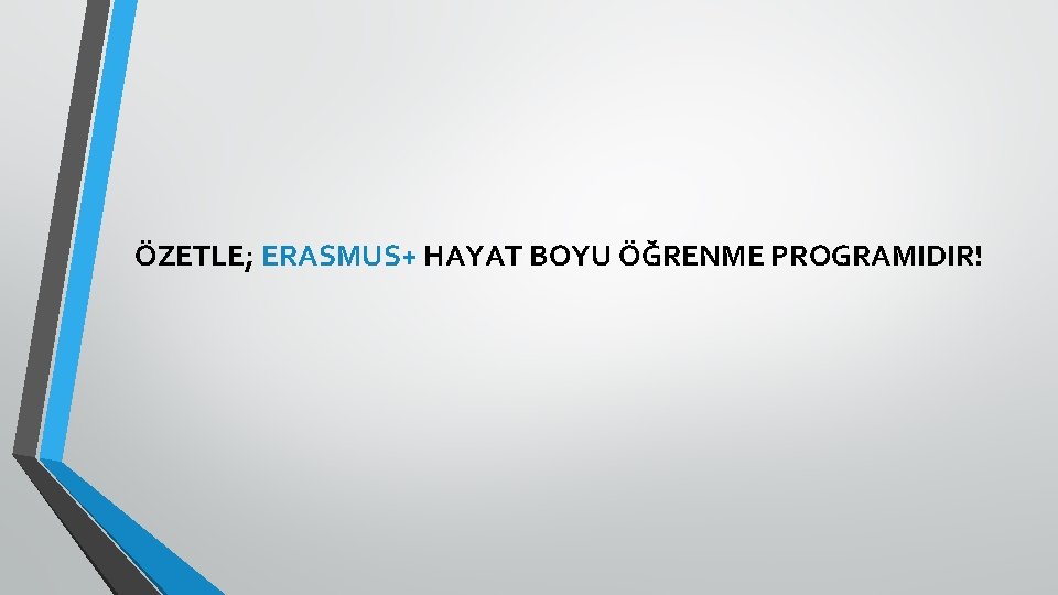 ÖZETLE; ERASMUS+ HAYAT BOYU ÖĞRENME PROGRAMIDIR! 