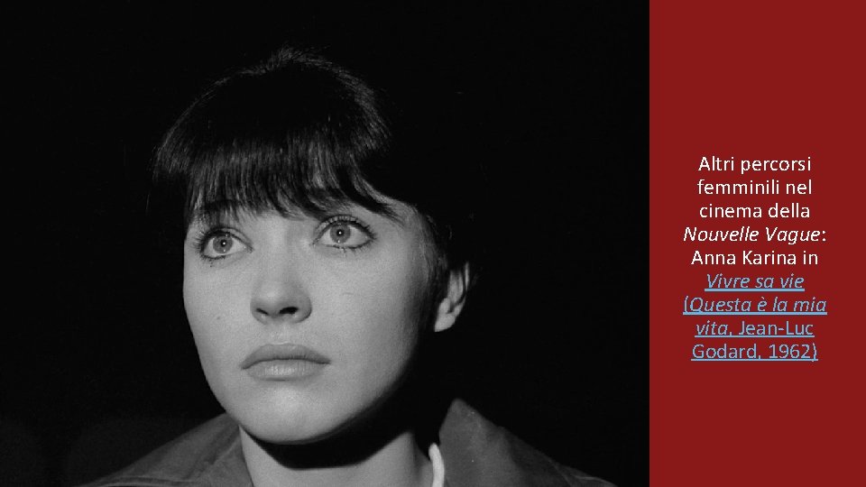 Altri percorsi femminili nel cinema della Nouvelle Vague: Anna Karina in Vivre sa vie