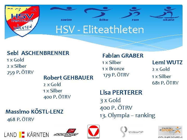 HSV - Eliteathleten Sebi ASCHENBRENNER 1 x Gold 2 x Silber 759 P. ÖTRV