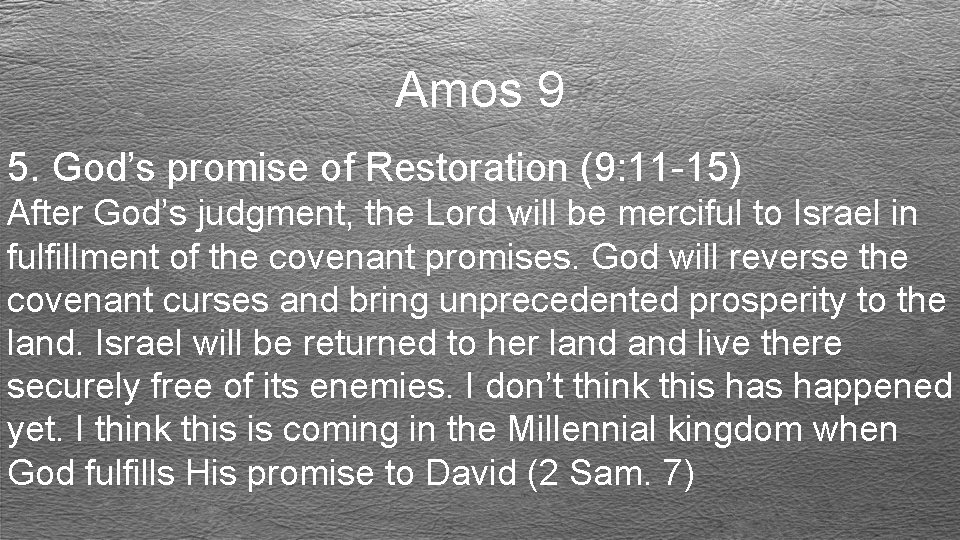 Amos 9 Amos 9 Theme Of Amos 9