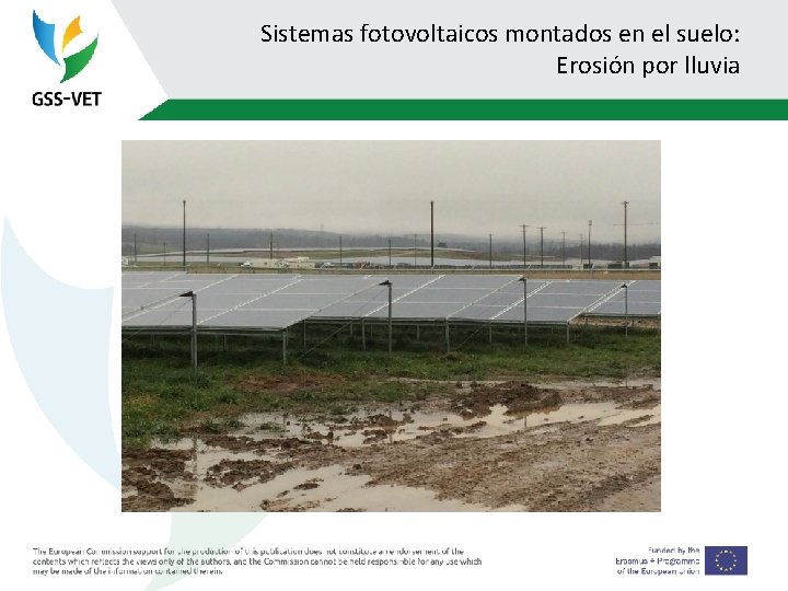 Sistemas fotovoltaicos montados en el suelo: Erosión por lluvia 