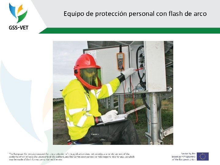 Equipo de protección personal con flash de arco 