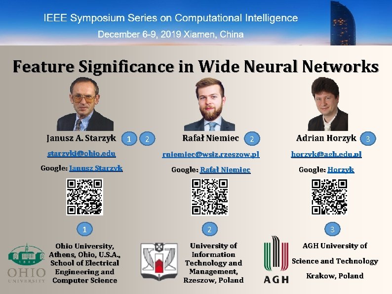 Feature Significance in Wide Neural Networks Janusz A. Starzyk 1 2 Rafał Niemiec 2