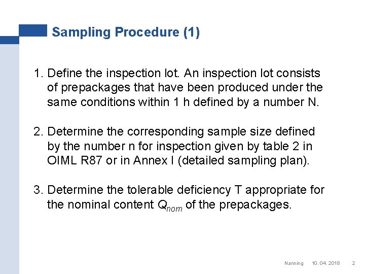Oiml R 87 OIML R 87 edition 2016 Annex A Sampling