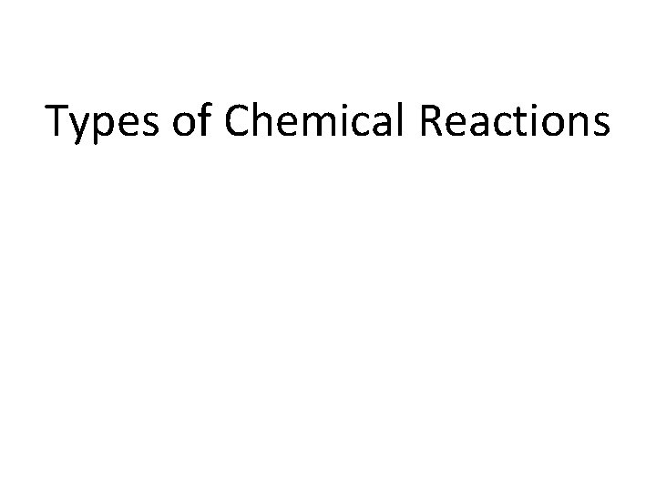 Types of Chemical Reactions 