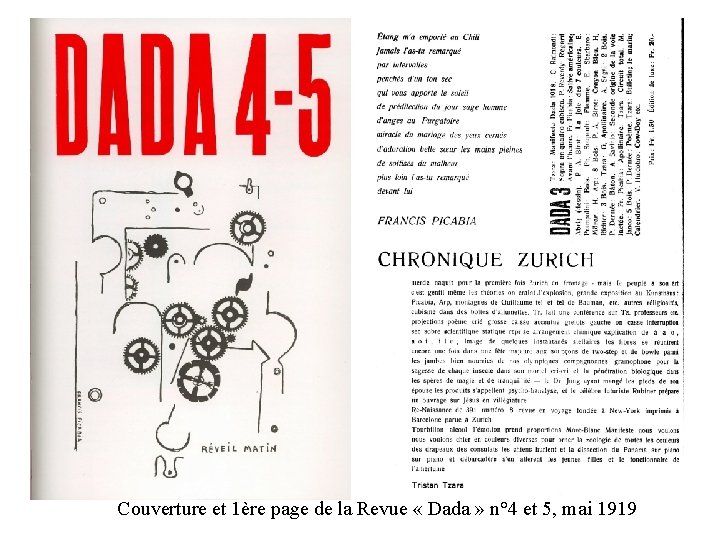 Couverture et 1ère page de la Revue « Dada » n° 4 et 5, Couverture et 1ère page de la Revue « Dada » n° 4 et 5,