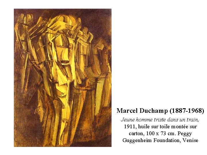 Marcel Duchamp (1887 -1968) Jeune homme triste dans un train, 1911, huile sur toile Marcel Duchamp (1887 -1968) Jeune homme triste dans un train, 1911, huile sur toile