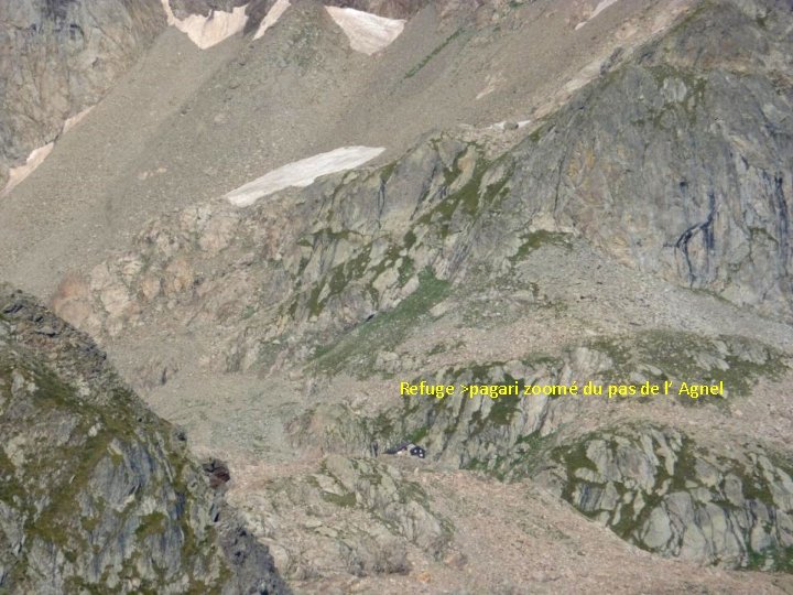 Maledia (3059 m) Gelas 3143 m Refuge Pagari Refuge >pagari zoomé du pas de