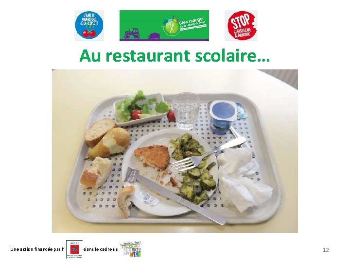 Au restaurant scolaire… Une action financée par l’ dans le cadre du 12 