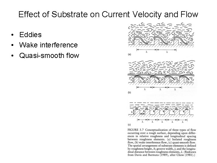 Effect of Substrate on Current Velocity and Flow • Eddies • Wake interference •