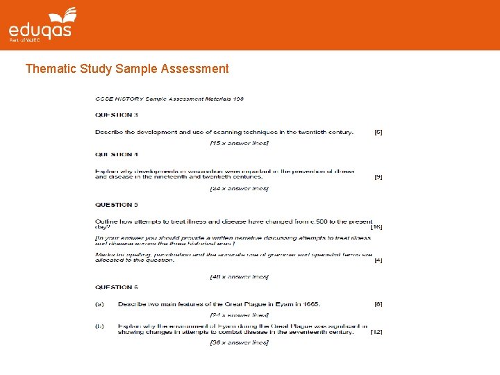 Thematic Study Sample Assessment Thematic Study Sample Assessment