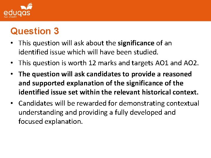 Question 3 • This question will ask about the significance of an identified issue Question 3 • This question will ask about the significance of an identified issue